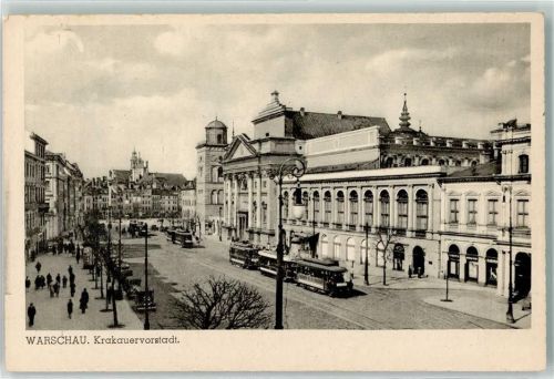 Warschau Krakauervorstadt Straßenbahn Oldtimer