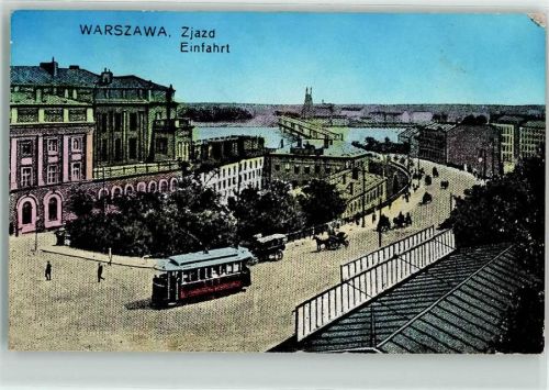 Warschau 1915 Zjazd Einfahrt Straßenbahn