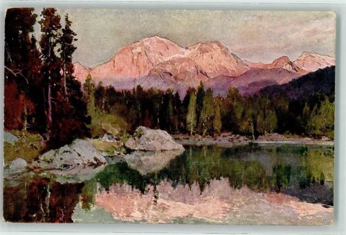 Hintersee Göll mit Alpenglühen - Alpiner Kunstverlag Eugen Richter Nr. 15