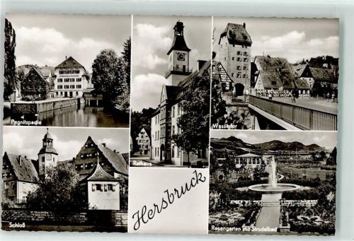 Hersbruck Wassertor Rathaus Schloss Rosengarten mit Strudelbad