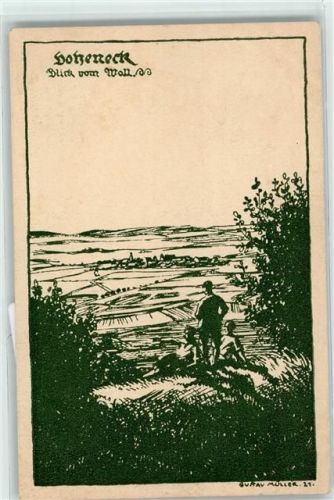 Ipsheim Bergschloss Hoheneck Blick vom Wall in den Aichgrund sign. Gustav Müller