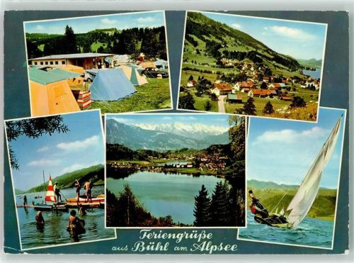 Bühl Campingplatz Zelte Alpsee Segelboot