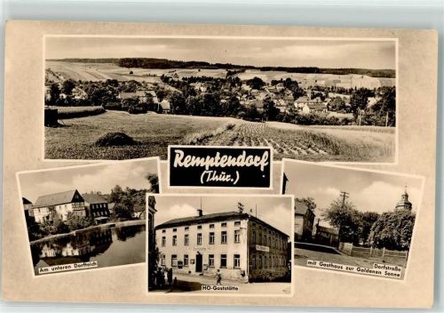 Remptendorf Dorfteich HO Gasthaus Dorfstraße Gasthaus zur Goldenen Sonne
