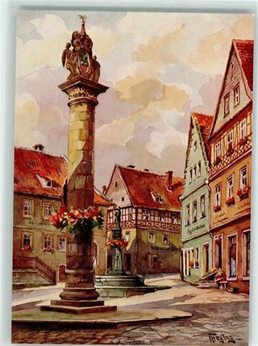 Kronach Melchior Otto Platz Lucas Cranach Haus Ehrensäule sign. C. Freytag