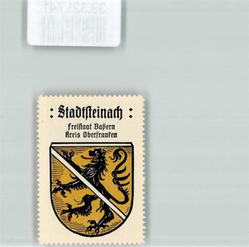 Stadtsteinach Vignette Wappen Freistaat Bayern Kreis Oberfranken