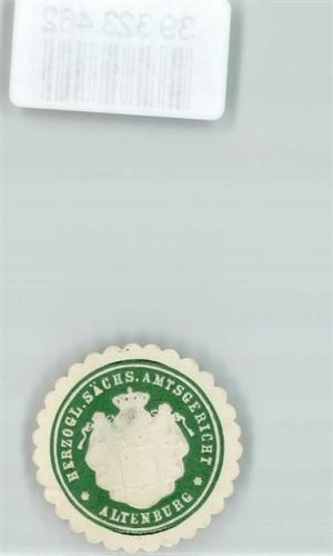 Altenburg Amtsgericht Sachsen Wappen Krone Grün Weiß