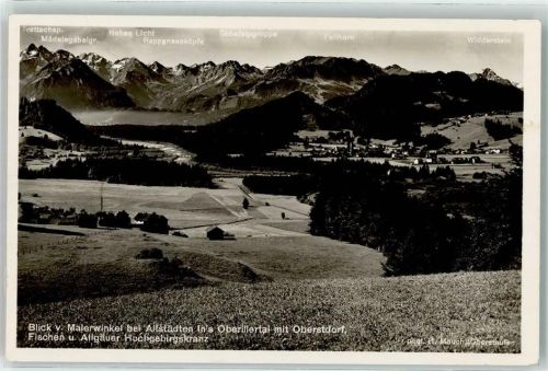 Altstädten Blick v. Malerwinkel ins Oberillertal mit Oberstdord Fischen u. Allgäuer Hochgebirgskranz