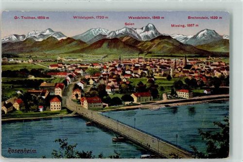 Rosenheim Brücke Kirche Fabrik Gr. Traiithen Wildalpjoch Wendelstein Soien Miesing Breitenstein