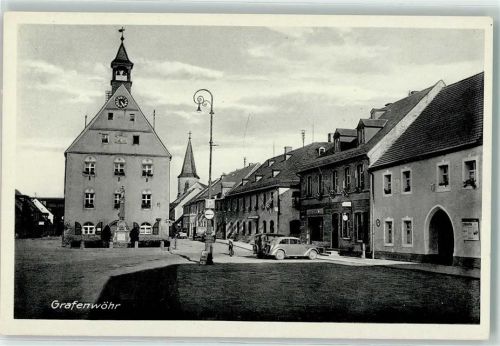 Grafenwöhr Hindenburgplatz Rathaus Kirche Auto