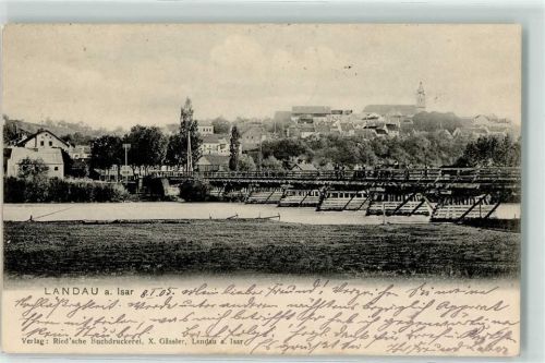 Landau 1905 Alte Isarbrücke