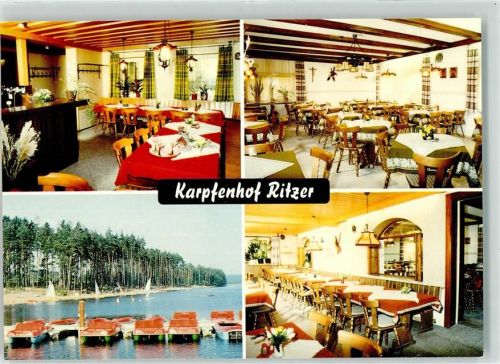Hohenweiler Gasthaus Karpfenhof Ritzer Gastraum Tretboote Segelboot