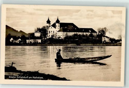 Schlehdorf Kloster Kochelsee Ruderboot Mann