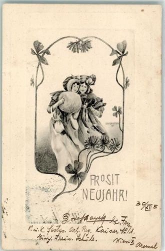 1901 Neujahr Mode Vierblättriger Klee