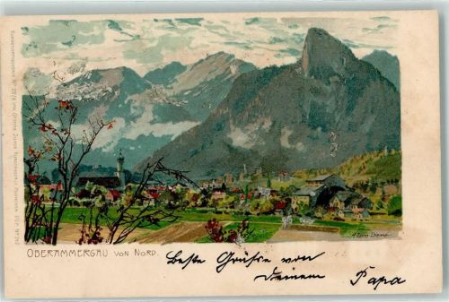 Oberammergau 1900 Berge Ottmar Zieher Nr.2379 Dep.Nr.742 Künstlerkarte