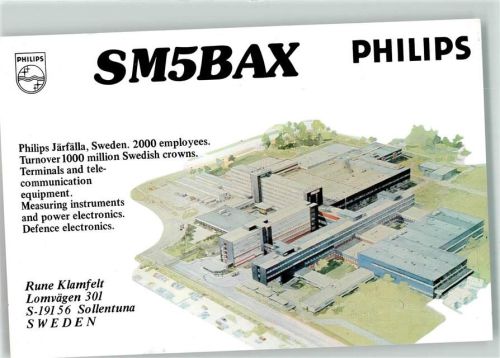 Stockholm SM5BAX Philips Sollentuna Fabrik Firma Radio