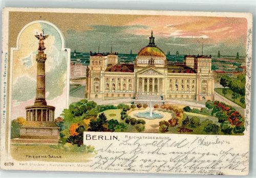 Tiergarten 1899 Reichstag Siegessäule