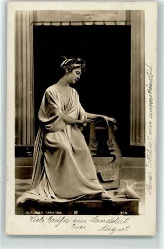 1902 Rotophot 354 Frau mit einer Leier AK