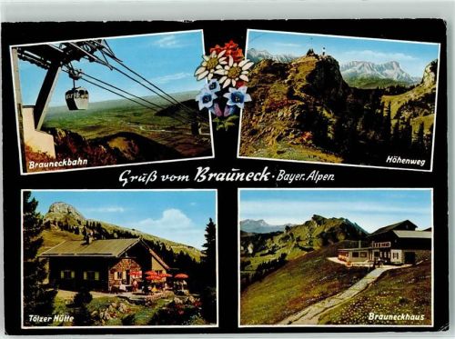 Brauneck Gipfelhaus Brauneckbahn Tölzer Hütte Höhenweg Hüttenstempel