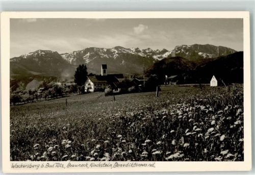 83646 W8170 Wackersberg b Bad Tölz Foto AK Kirche St.Nikolaus Brauneck Kirchstein Benediktenwand