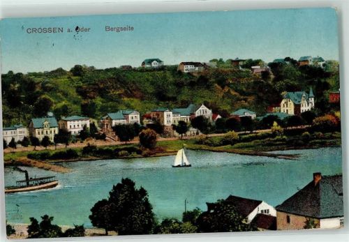 Crossen a.d. Oder 1915 Bergseite Segelboot Schiff Boot