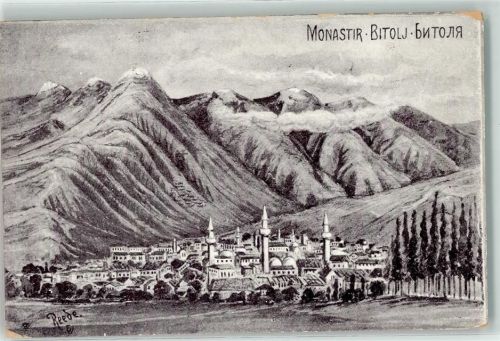 Monastir 1917 Künstlerkarte Bitolj sign. Reede