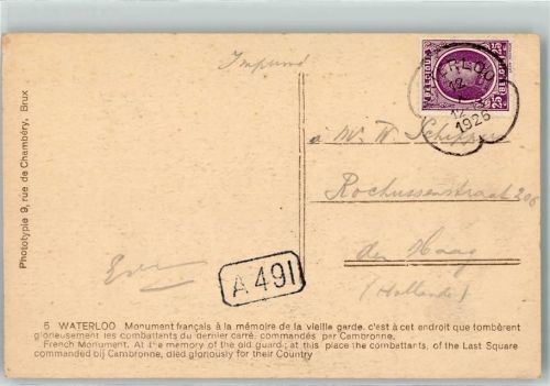 Waterloo Einzelfrankatur Außergewöhnlicher Stempel