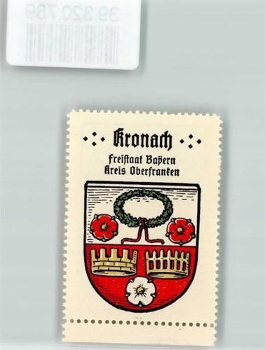 Kronach Wappen Kaffee Hag Nr. 33 ca. 1920-1940 Eichenkranz Kronen