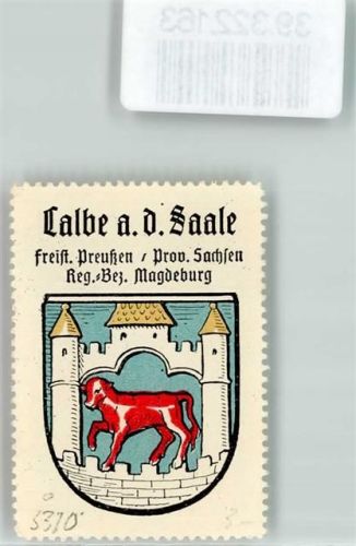 Calbe Vignette Wappen Freist. Preußen Prov. Sachsen Reg. Bez.Magdeburg