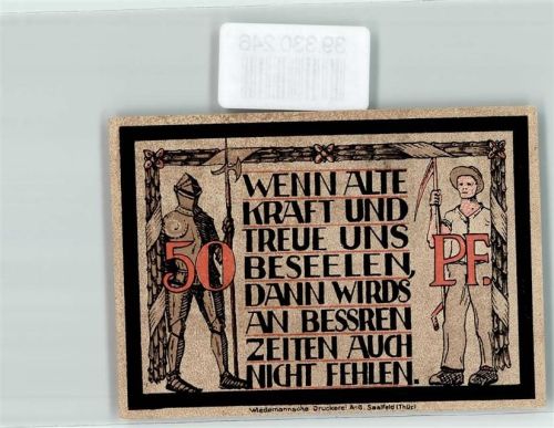 Lauenstein 1921 Notgeld der Gemeinde Lauenstein Oberfranken 50 Pfennig Nr. 34800