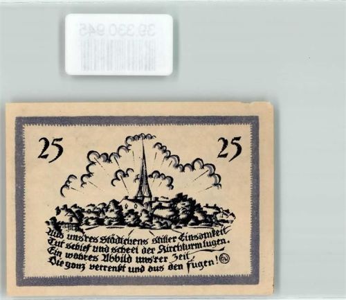 Delbrück Notgeld 25 Pfennig Kirche