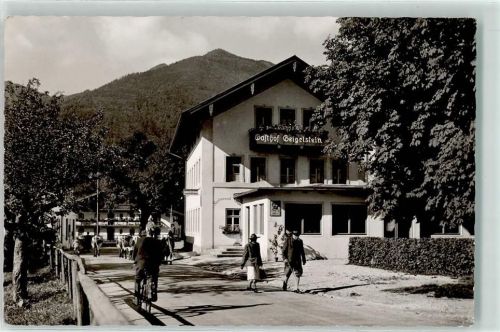 Schleching Gasthaus Geigelstein Emailleschild Radfahrer
