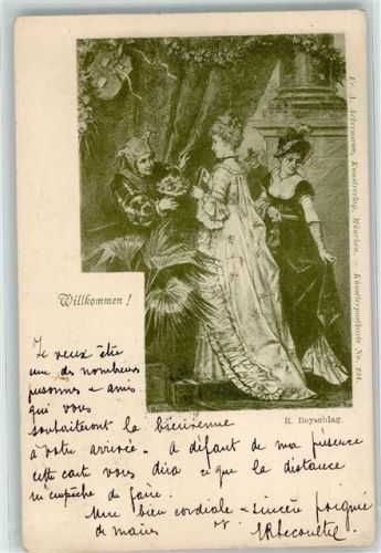 1897 Willkommen Frauen Hofnarr sign. R.Beyschlaaag Ackermann Nr.234