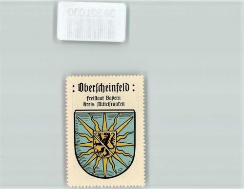 Oberscheinfeld Wappen Kaffee Hag Nr. 56 ca. 1920-1940 Sonne