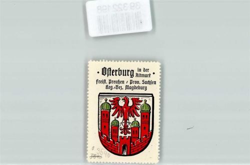 Osterburg Vignette Wappen Freist. Preußen Prov. Sachsen Reg. Bez.Magdeburg