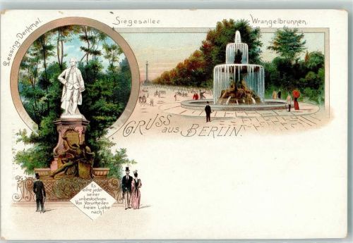 Tiergarten Lessing-Denkmal Siegessäule Wrangelbrunnen