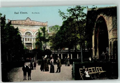Bad Salzelmen 1915 Goldfenster-AK Kurhaus Elmen Musikpavillon