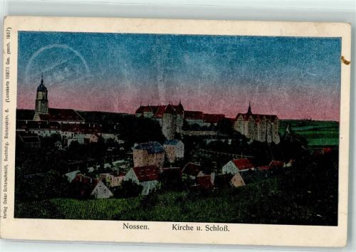 01683 O8255 Nossen 1910 Lunakarte Kirche Schloß Nossen