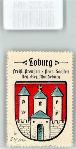 Loburg Vignette Wappen Freist. Preußen Prov. Sachsen Reg. Bez.Magdeburg