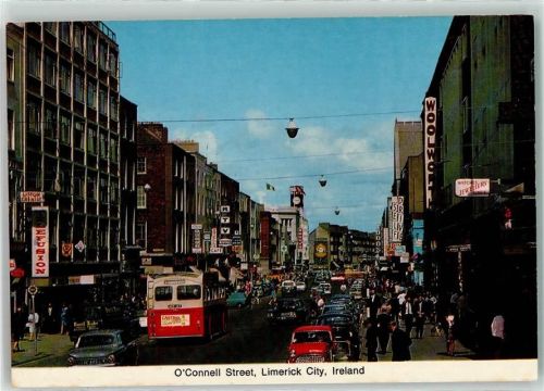 Limerick O´ Connell Street Omnibus Auto Geschäfte Woolworth Uhr Schmuck Cafe