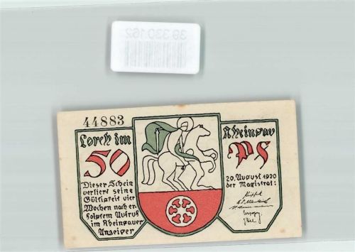 Lorch 1920 Notgeld 50 Pfennig Lorch im Rheingau Nr. 44883