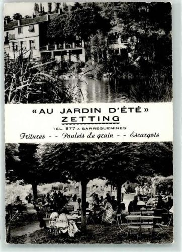 57115 Zetting Foto AK Au Jardin D Ete Terrasse
