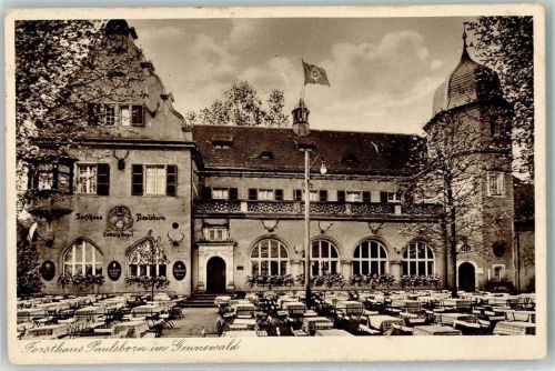 Grunewald Forsthaus Paulsborn Fahne Geweih Turm Terrasse