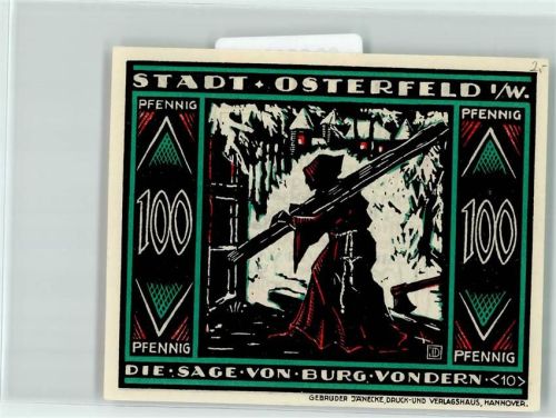 Osterfeld Notgeld 100 Pfennig Die Sage von der Burg Vondern
