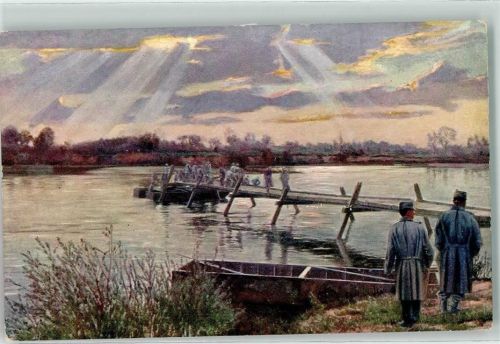 Weltkrieg 1914 1915 Brücke Dunajec Fluss Soldaten