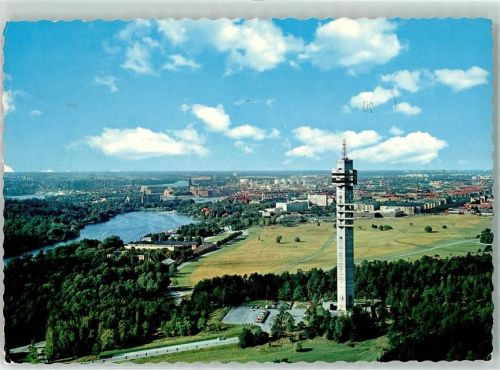 Stockholm Fliegeraufnahme Kaknästornet och staden Turm