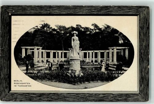 Tiergarten 1915 Rosengarten Statue Holtrahmen