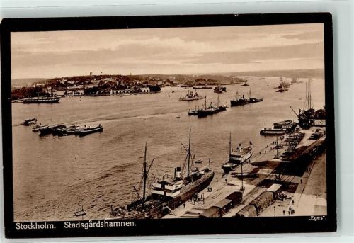 Stockholm Stadsgardshammen Hafen Schiff Boot Eisenbahn