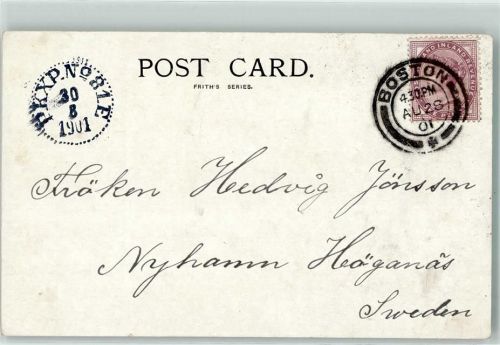 Boston 1901 Einzelfrankatur Destination Vereinigte Staaten von Amerika Schweden