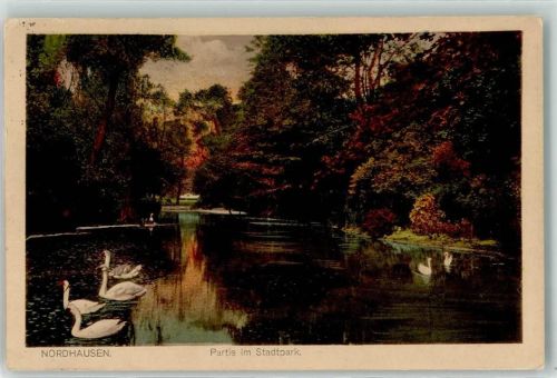 Nordhausen 1919 Stadtpark Schwanenteich