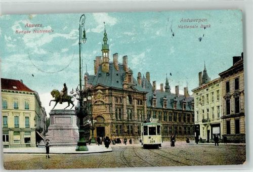 Antwerpen 1915 Nationale Bank Straßenbahn Nr. 7